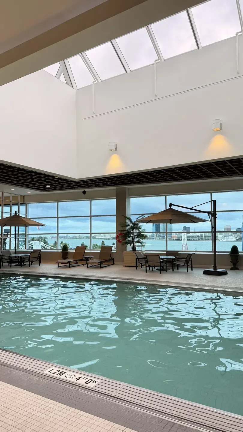 Caesars Windsor indoor pool overlooking the river, Windsor